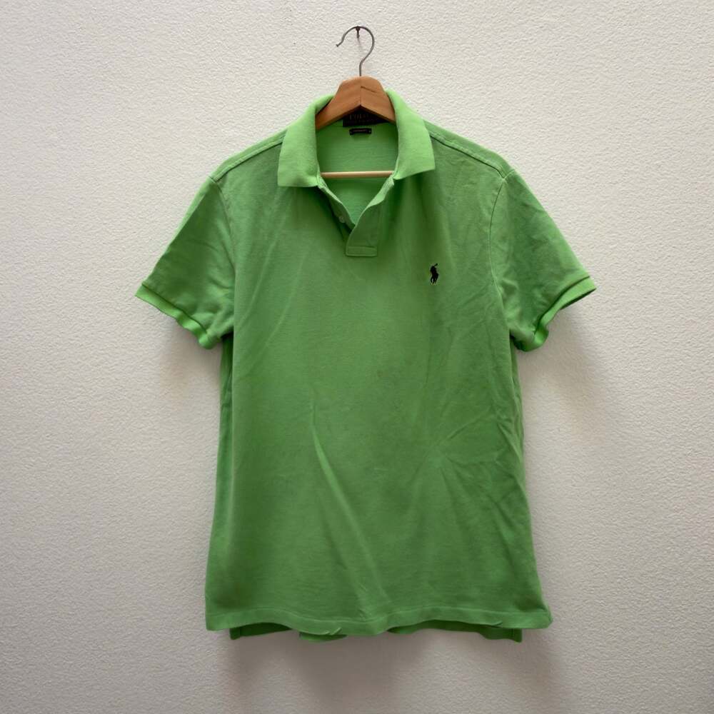 Polo Ralph Lauren Men Green Custom Fit Polo Shirt Size Large